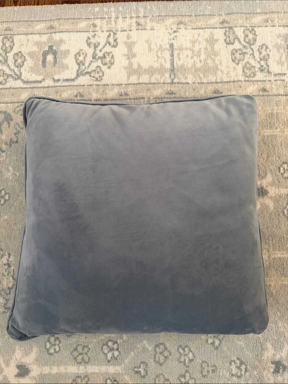2 Chic Velvet Gray Accent Pillows - Zipper for cleaning & removing pillow insert